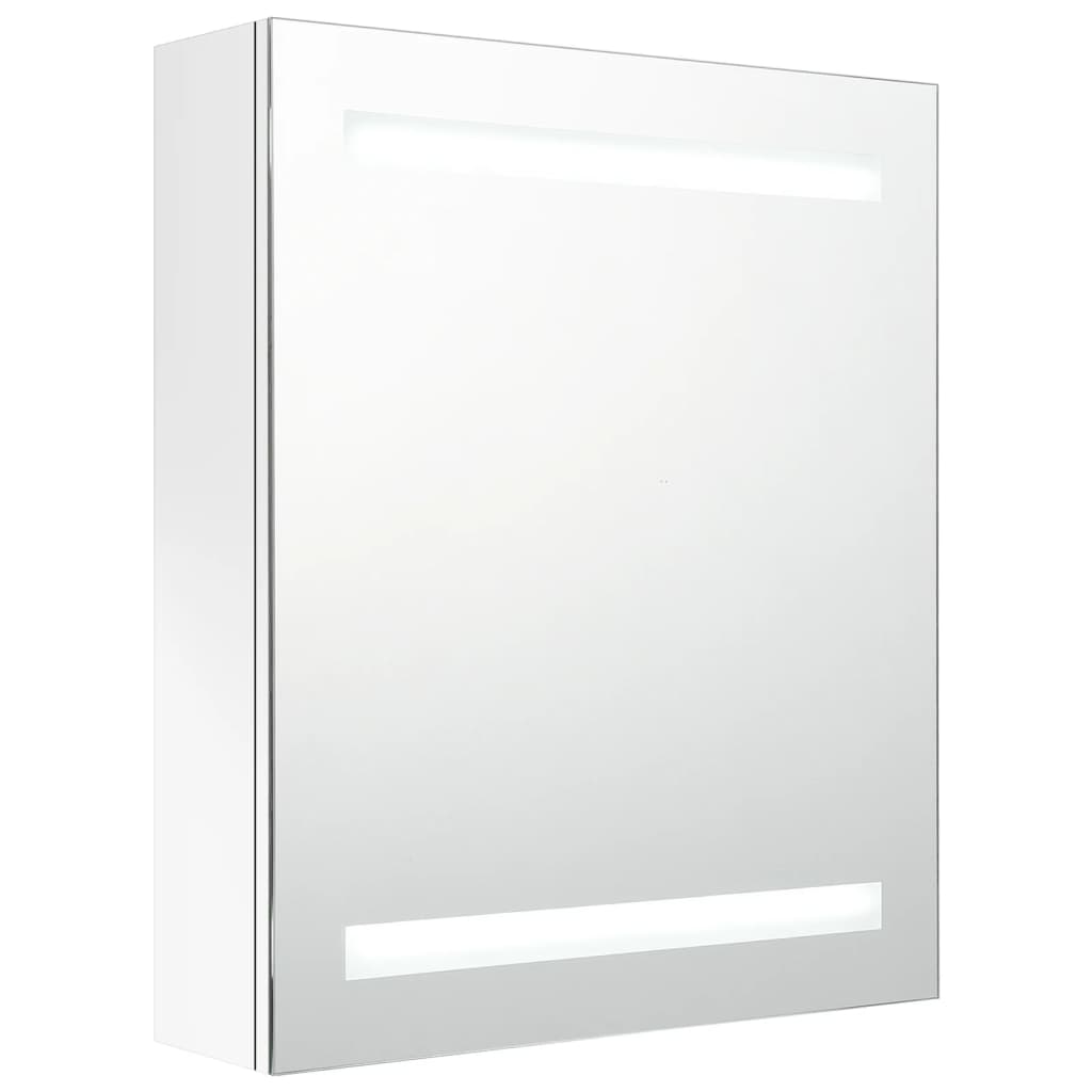Armoire de toilette à LED blanc brillant 50x14x60 cm