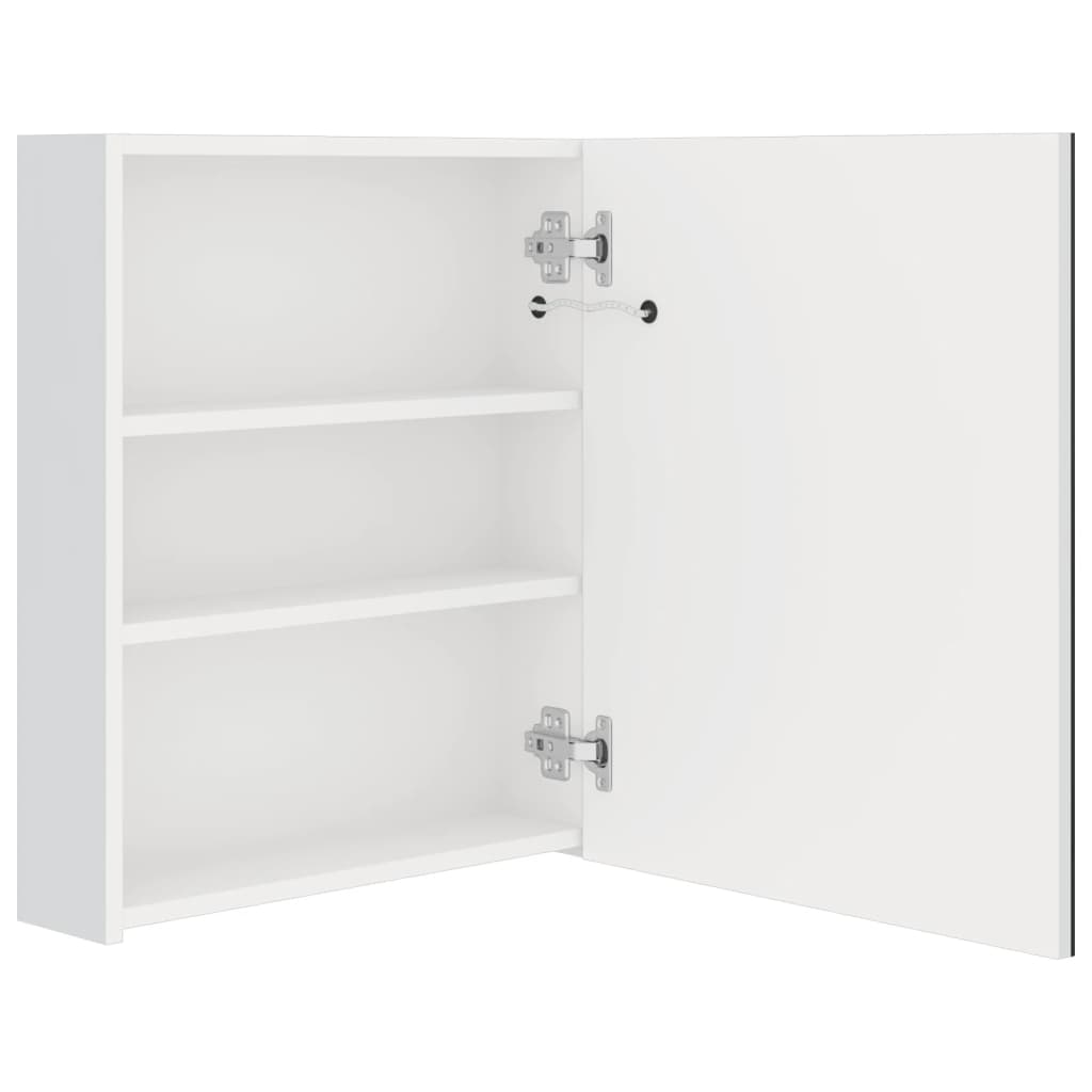 Armoire de toilette à LED blanc brillant 50x14x60 cm