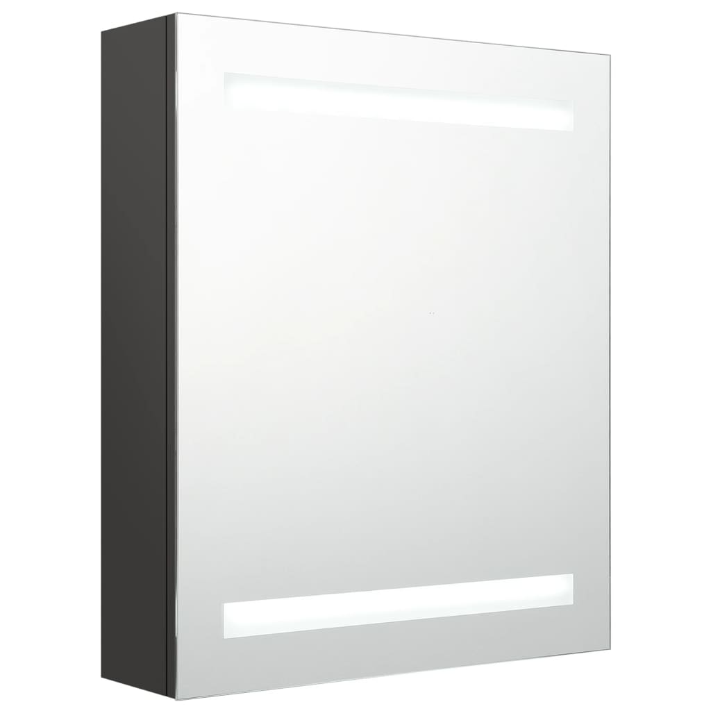 Armoire de toilette à LED anthracite 50x14x60 cm