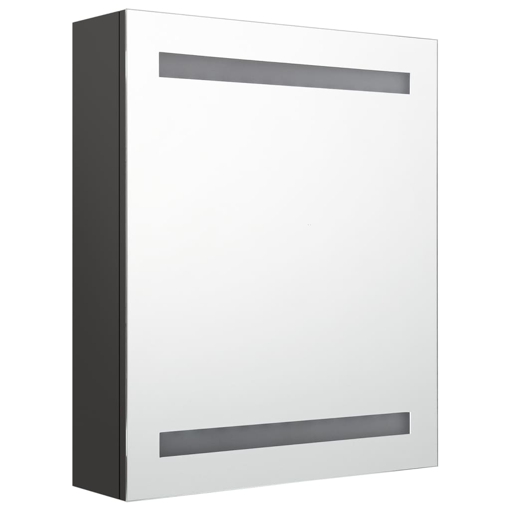 Armoire de toilette à LED anthracite 50x14x60 cm