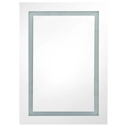 LED-Bad-Spiegelschrank Betongrau 50x13x70 cm