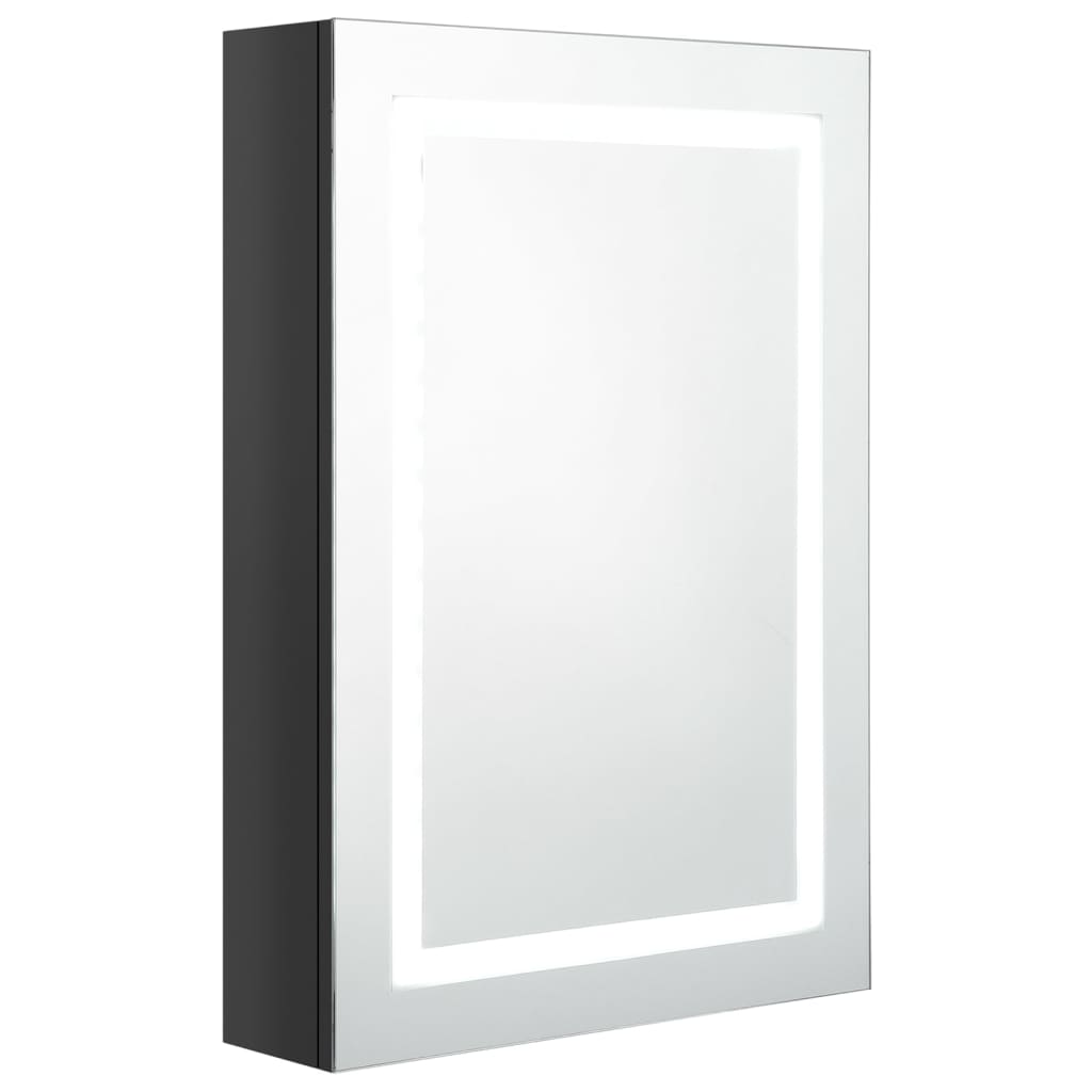 LED-Spiegelschrank fürs Bad Glänzend Schwarz 50x13x70 cm