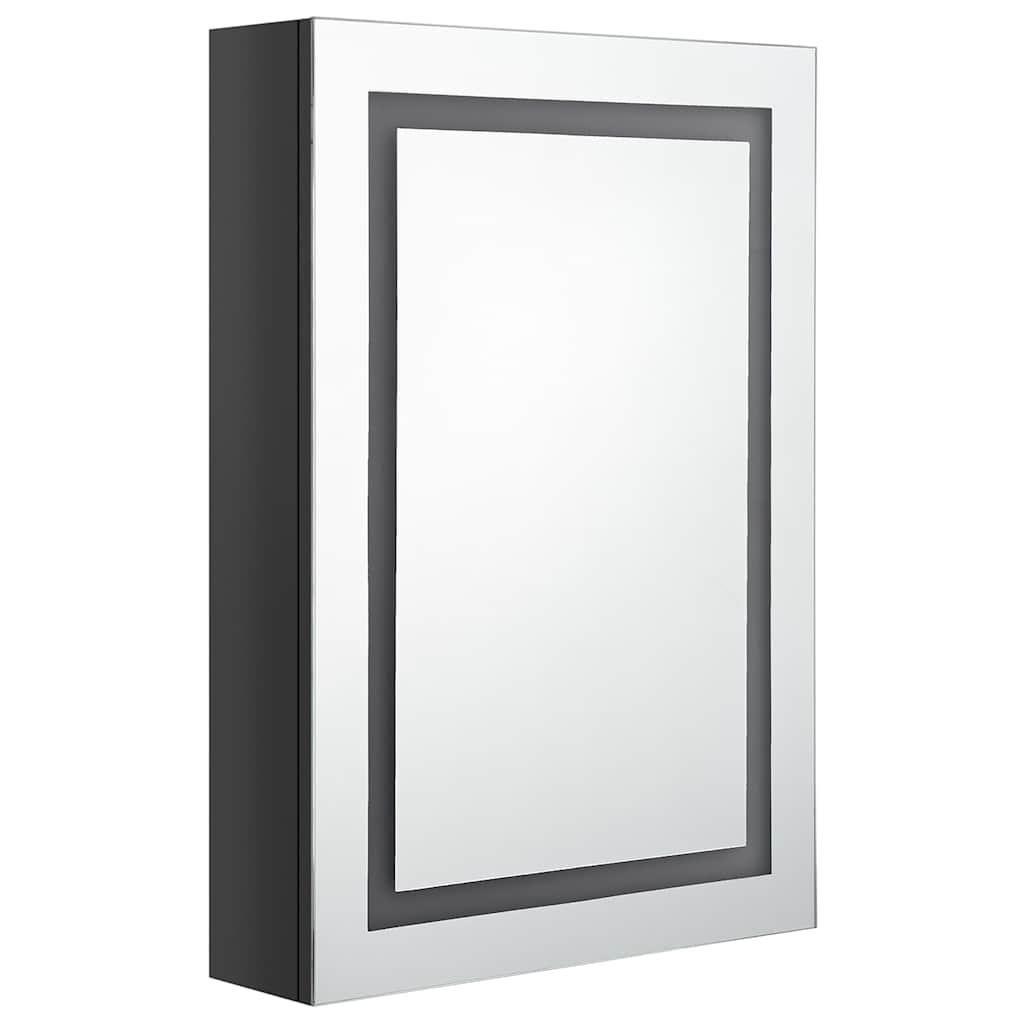 LED-Spiegelschrank fürs Bad Glänzend Schwarz 50x13x70 cm