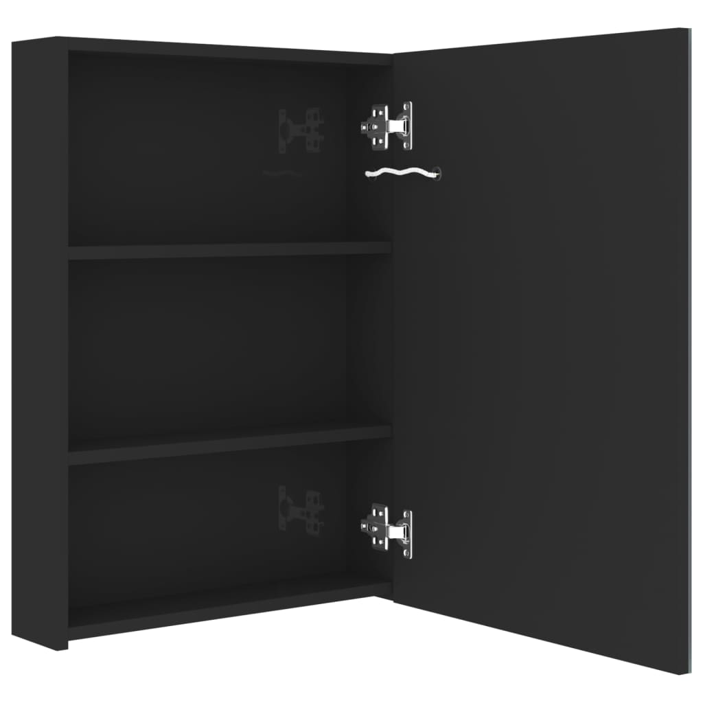 LED-Spiegelschrank fürs Bad Glänzend Schwarz 50x13x70 cm