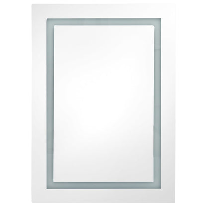 LED-Spiegelschrank fürs Bad Glänzend Weiß 50x13x70 cm