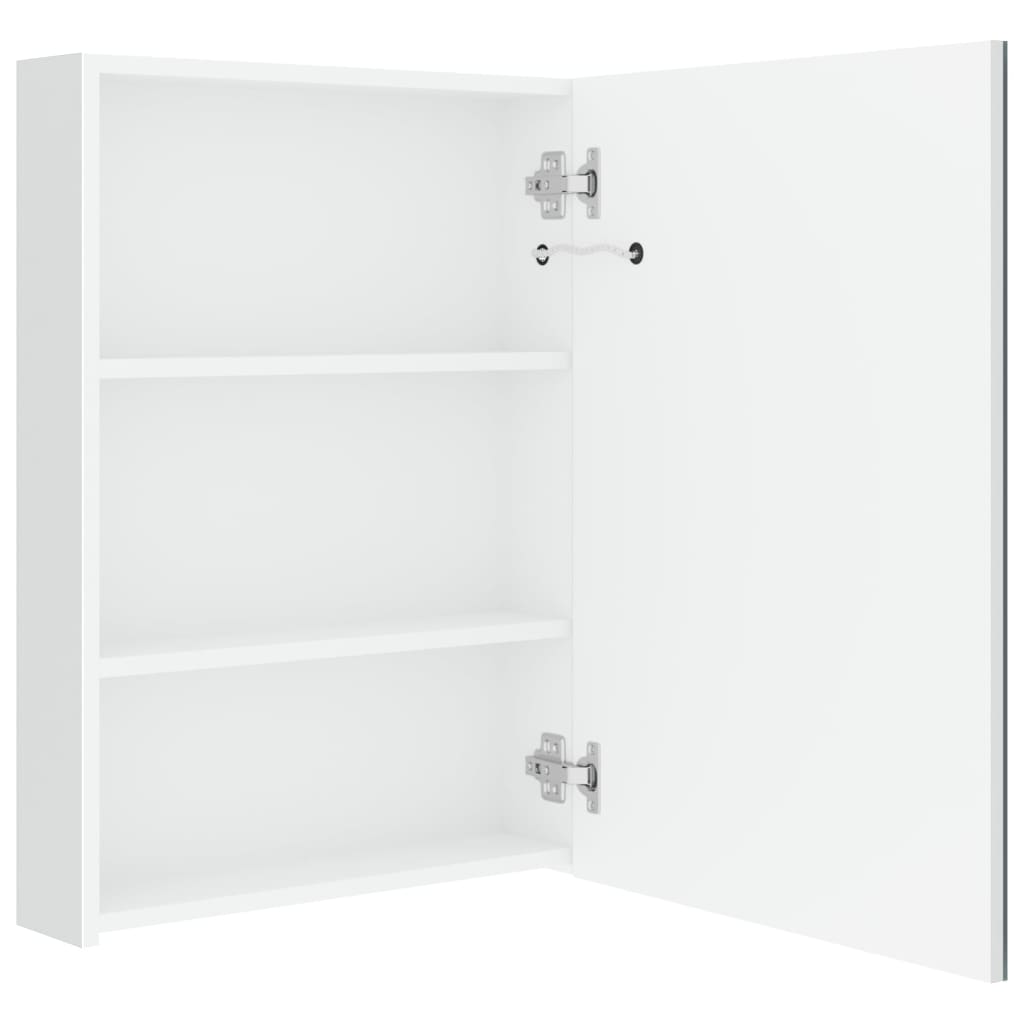 LED-Spiegelschrank fürs Bad Glänzend Weiß 50x13x70 cm