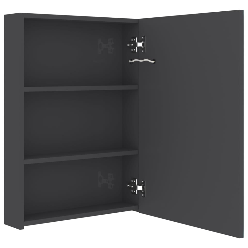 Armoire de toilette à LED gris brillant 50x13x70 cm