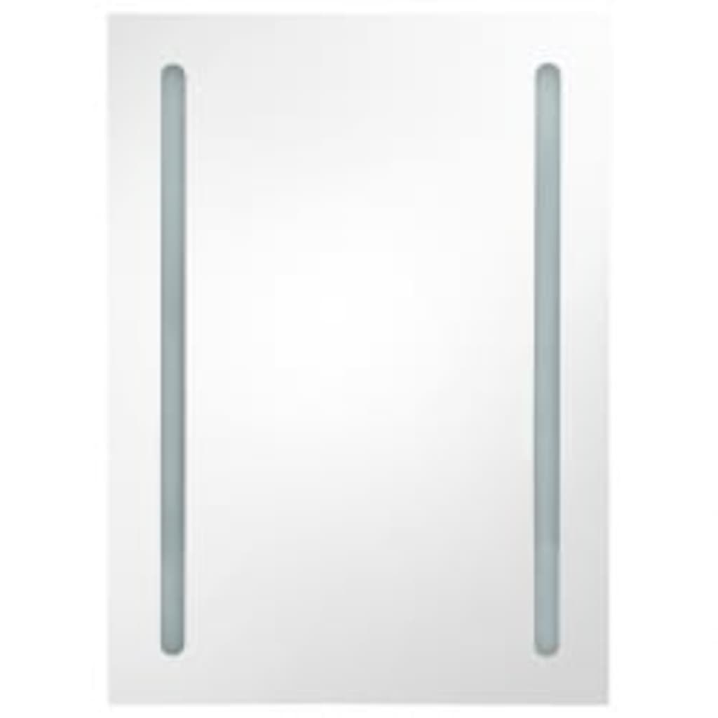 LED-Bad-Spiegelschrank Eichenoptik 50x13x70 cm