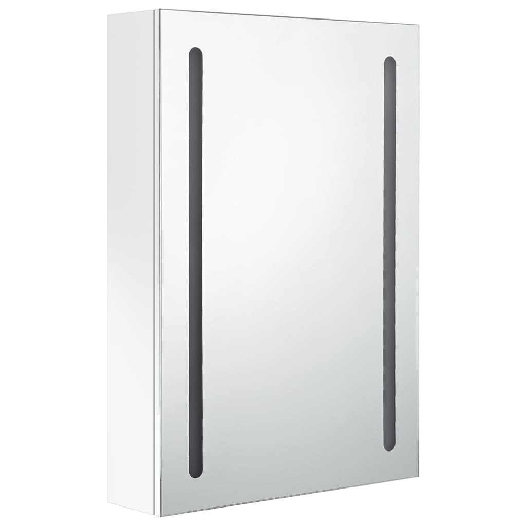 LED mirror cabinet for the bathroom, glossy white, 50 x 13 x 70 cm