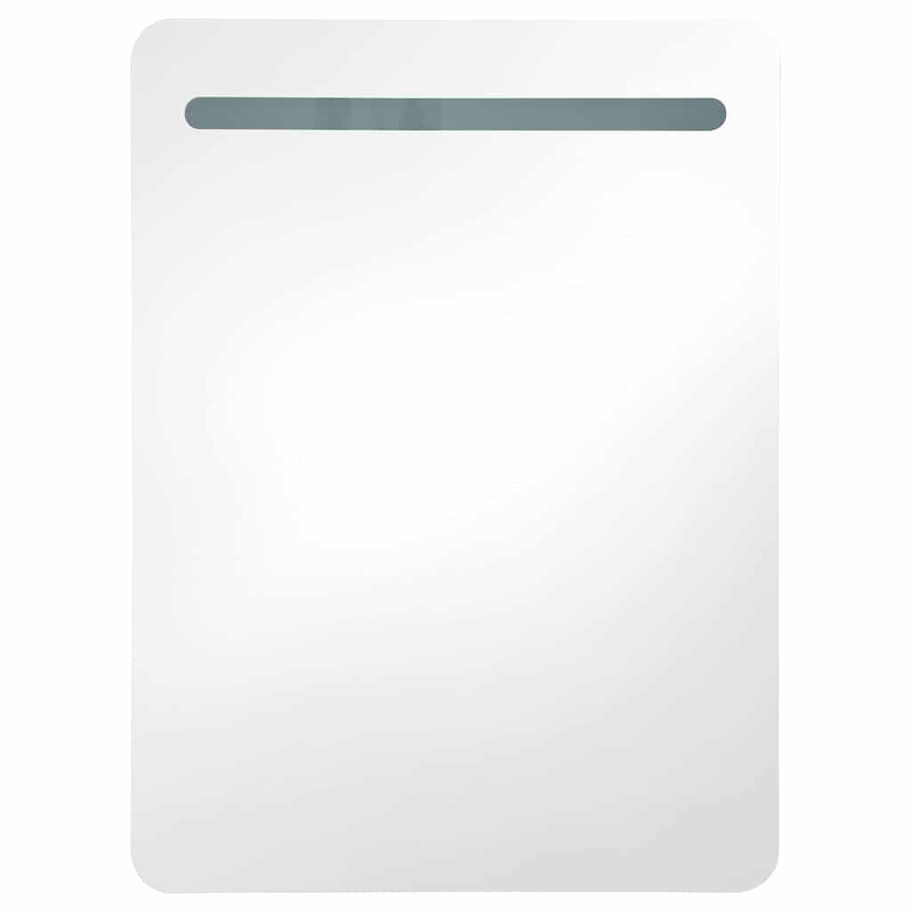LED-Bad-Spiegelschrank Eichen-Optik 60x11x80 cm