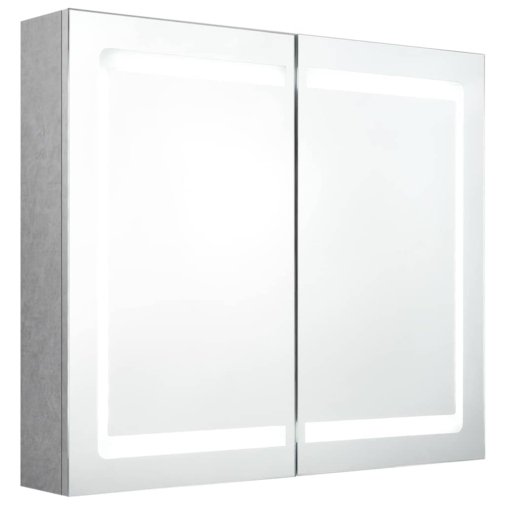 LED-Spiegelschrank fürs Bad Betongrau 80x12x68 cm