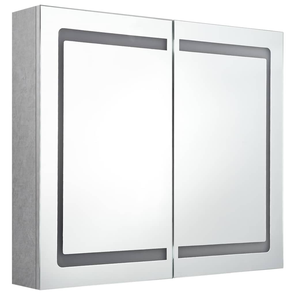 LED-Spiegelschrank fürs Bad Betongrau 80x12x68 cm