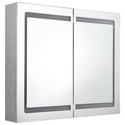 LED-Spiegelschrank fürs Bad Betongrau 80x12x68 cm