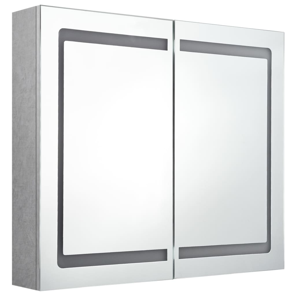 LED-Spiegelschrank fürs Bad Betongrau 80x12x68 cm