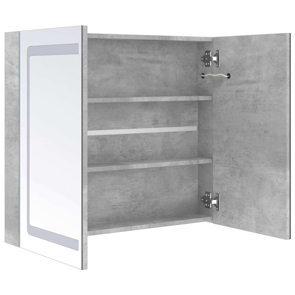 LED-Spiegelschrank fürs Bad Betongrau 80x12x68 cm