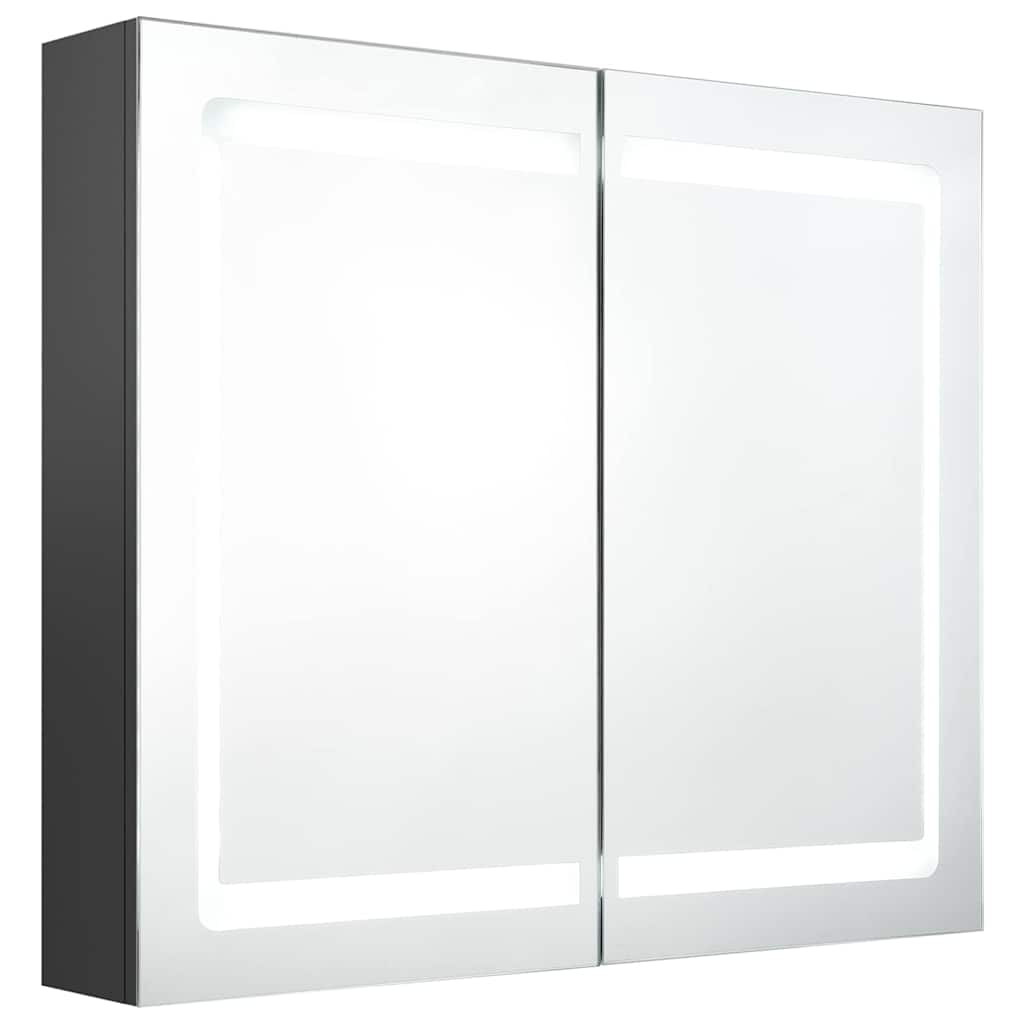 Badezimmerspiegelschrank Grau 80 x 12 x 68 cm Holzwerkstoff