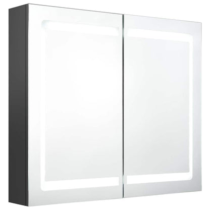 Badezimmerspiegelschrank Grau 80 x 12 x 68 cm Holzwerkstoff