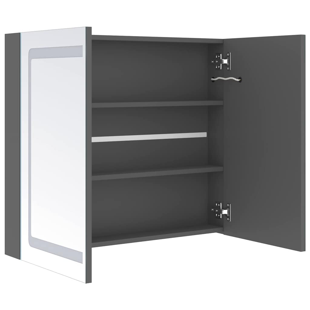 Badezimmerspiegelschrank Grau 80 x 12 x 68 cm Holzwerkstoff