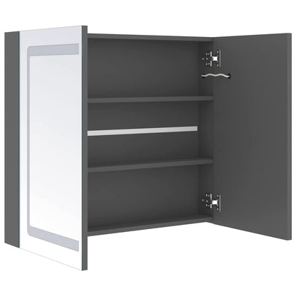 Badezimmerspiegelschrank Grau 80 x 12 x 68 cm Holzwerkstoff