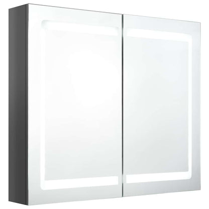 Badezimmerspiegelschrank Hochglanz-Grau 80 x 12 x 68 cm