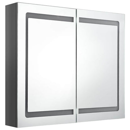 Badezimmerspiegelschrank Hochglanz-Grau 80 x 12 x 68 cm