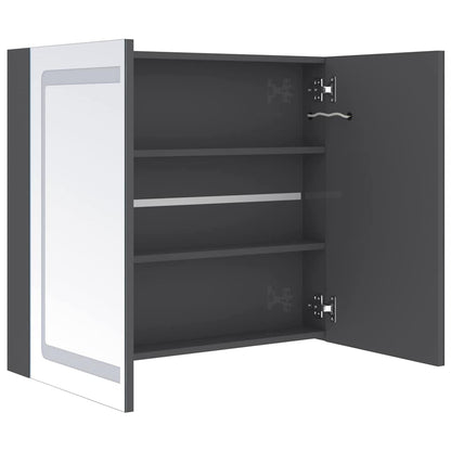 Badezimmerspiegelschrank Hochglanz-Grau 80 x 12 x 68 cm