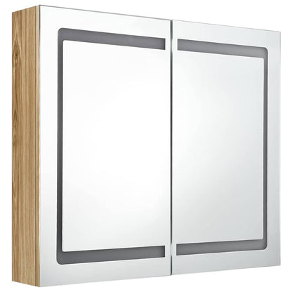 Badezimmerspiegelschrank Eiche 80 x 12 x 68 cm Holzwerkstoff