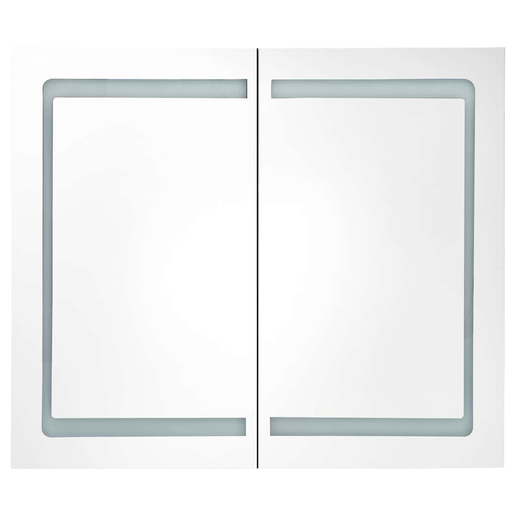 LED-Spiegelschrank fürs Bad Eichen-Optik 80x12x68 cm