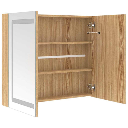Badezimmerspiegelschrank Eiche 80 x 12 x 68 cm Holzwerkstoff