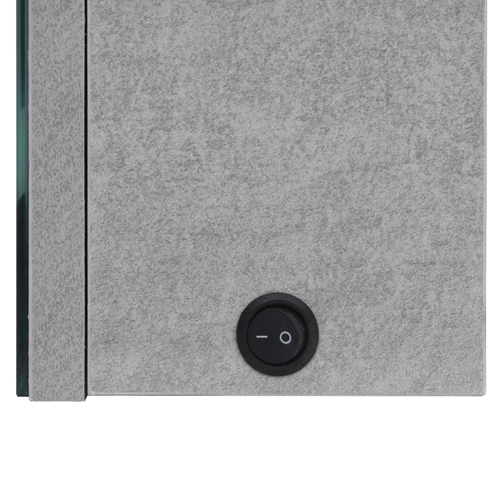 LED mirror cabinet for the bathroom, concrete grey, 89 x 14 x 62 cm