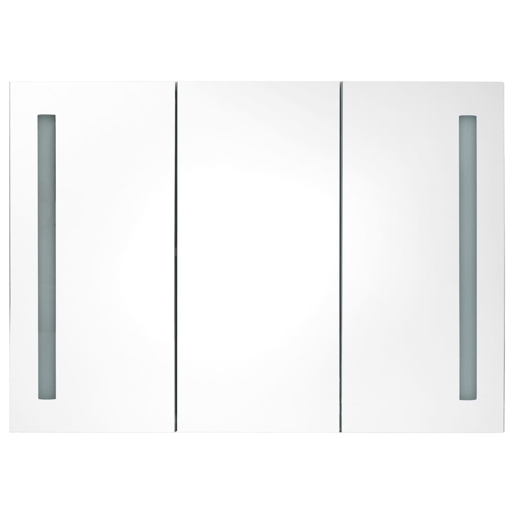 LED-Spiegelschrank fürs Bad 89x14x62 cm Glänzend Schwarz