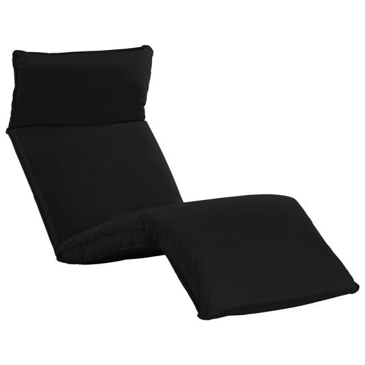 Chaise longue pliante en tissu Oxford noir