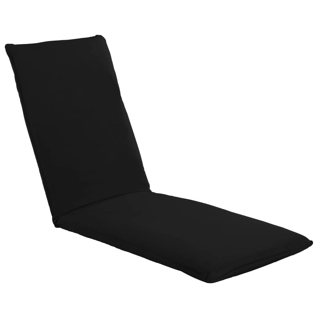 Chaise longue pliante en tissu Oxford noir