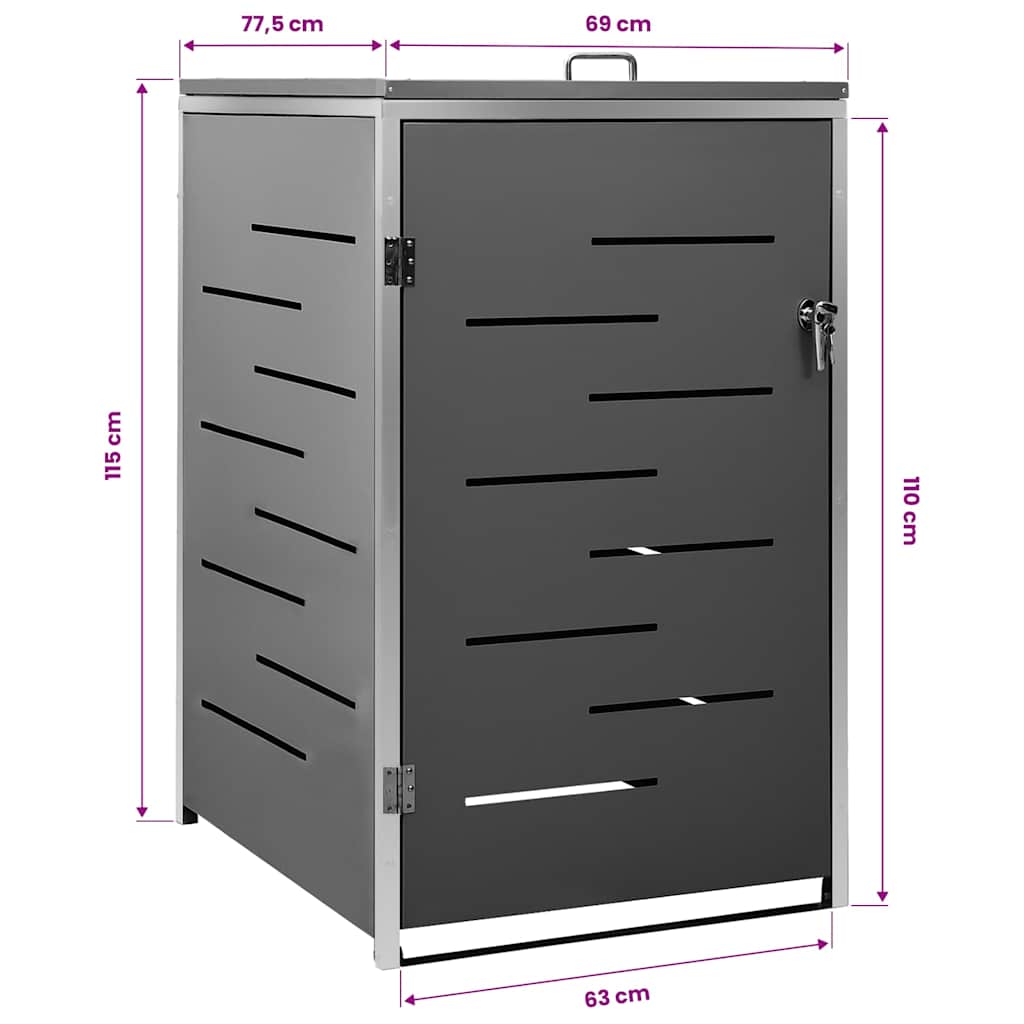 Mülltonnenbox für 1 Tonne 69x77,5x115 cm Edelstahl