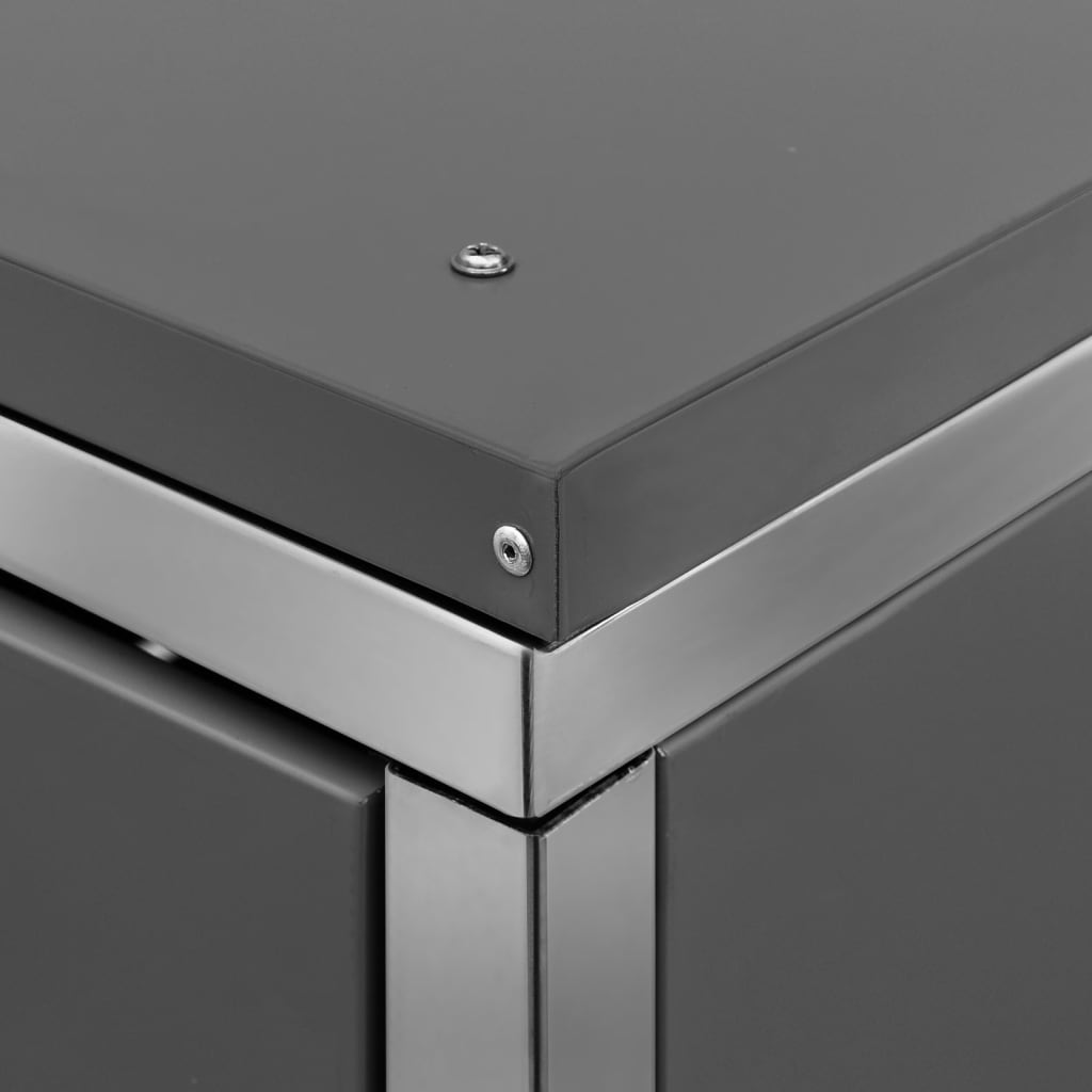 Mülltonnenbox für 4 Tonnen 276,5x77,5x115 cm Edelstahl