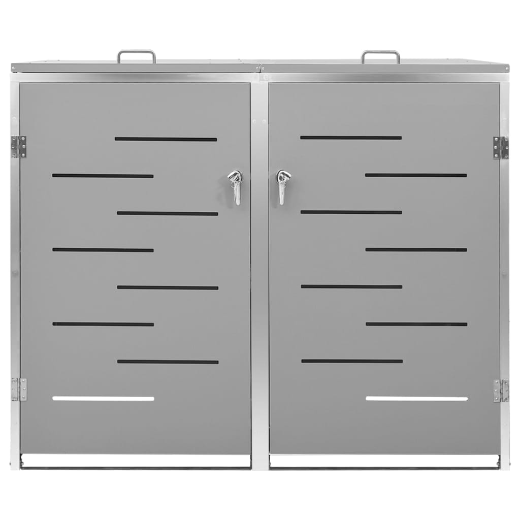 Mülltonnenbox für 2 Tonnen 138x77,5x115 cm Edelstahl