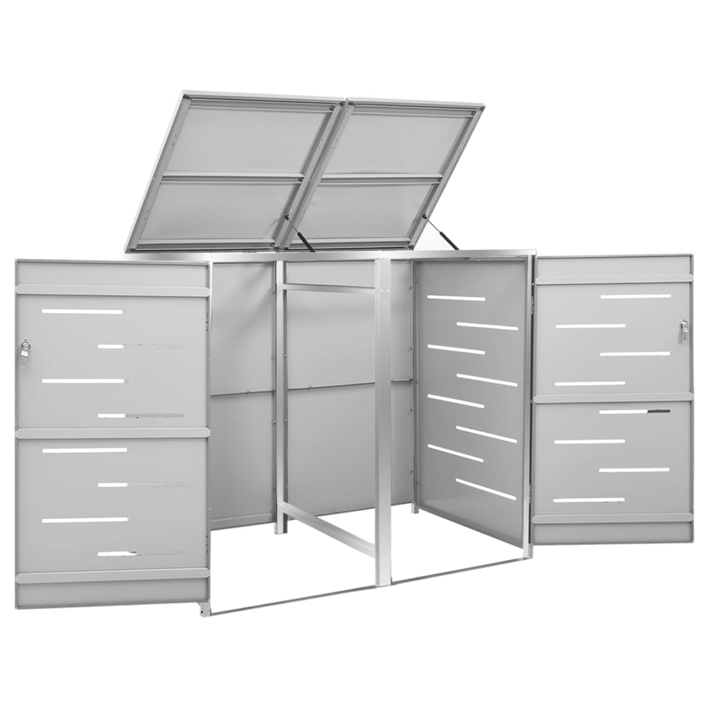 Mülltonnenbox für 2 Tonnen 138x77,5x115 cm Edelstahl