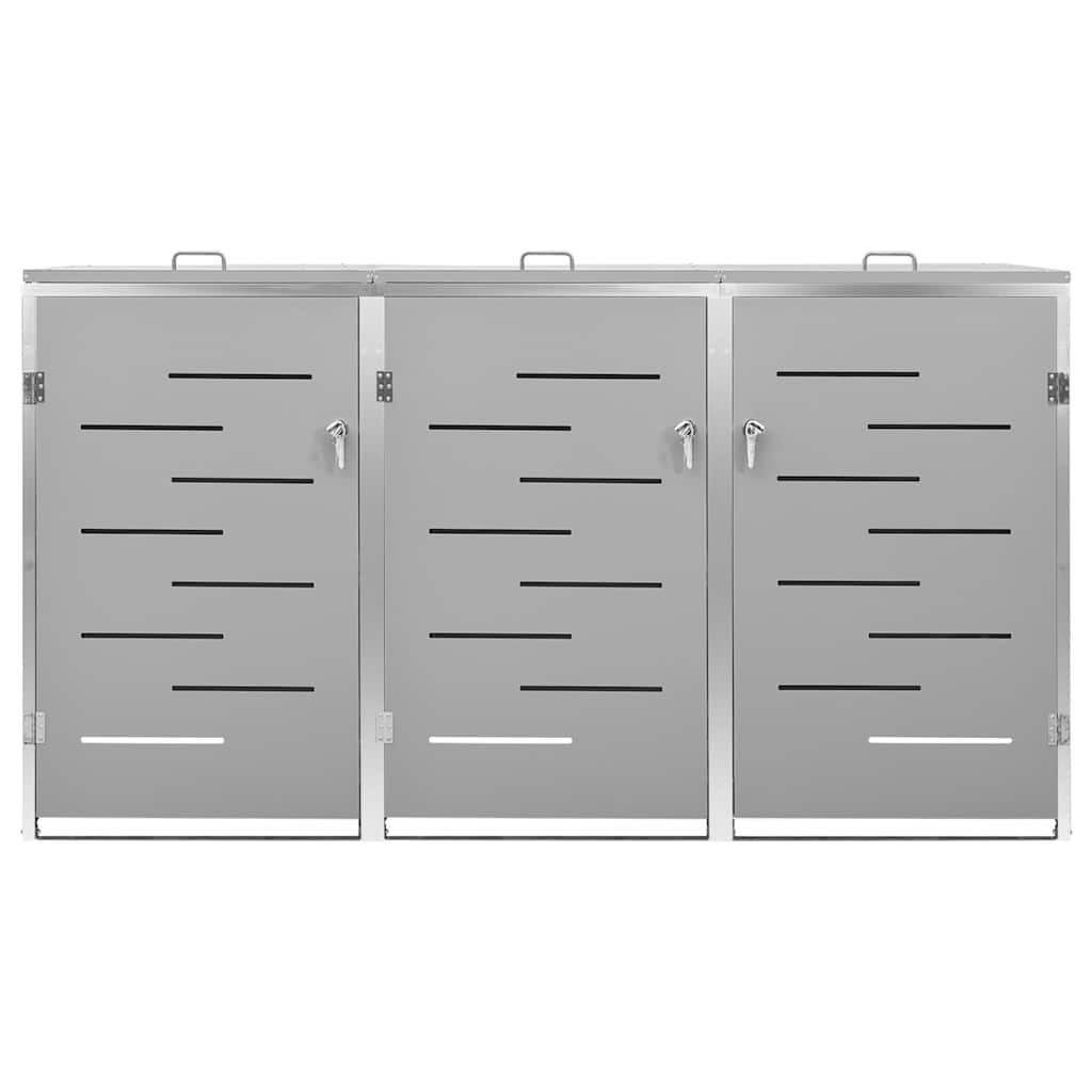 Mülltonnenbox für 3 Tonnen 207x77,5x115 cm Edelstahl