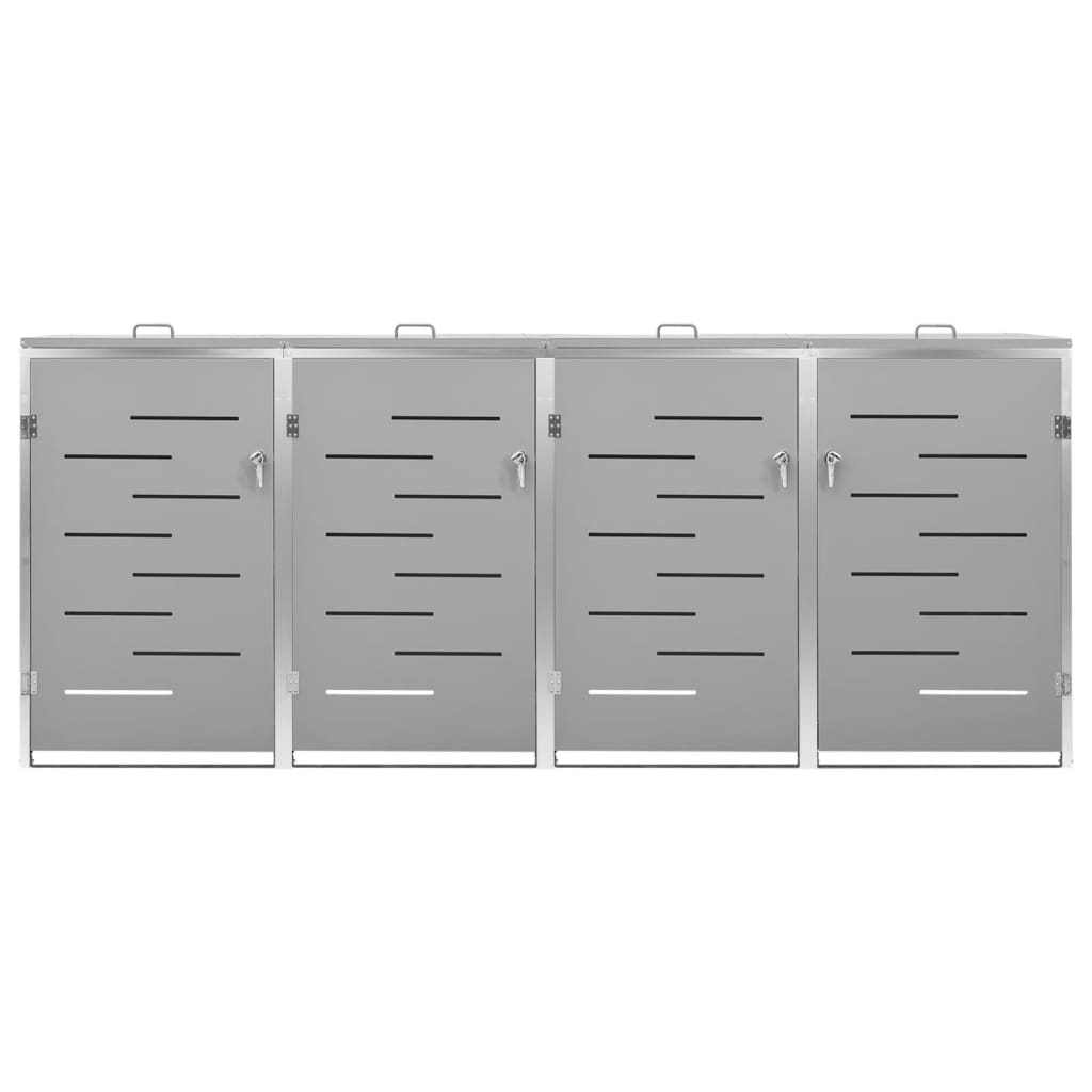 Mülltonnenbox für 4 Tonnen 276,5x77,5x115 cm Edelstahl