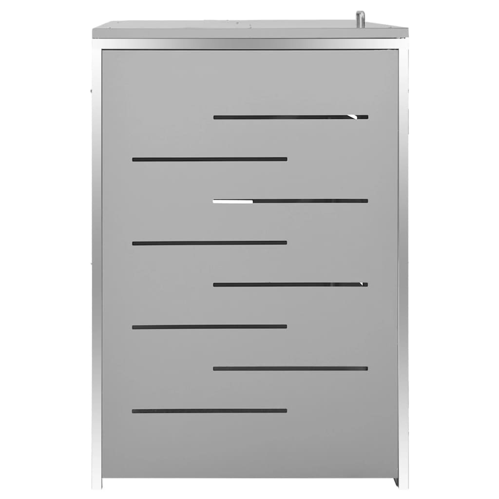 Mülltonnenbox für 4 Tonnen 276,5x77,5x115 cm Edelstahl