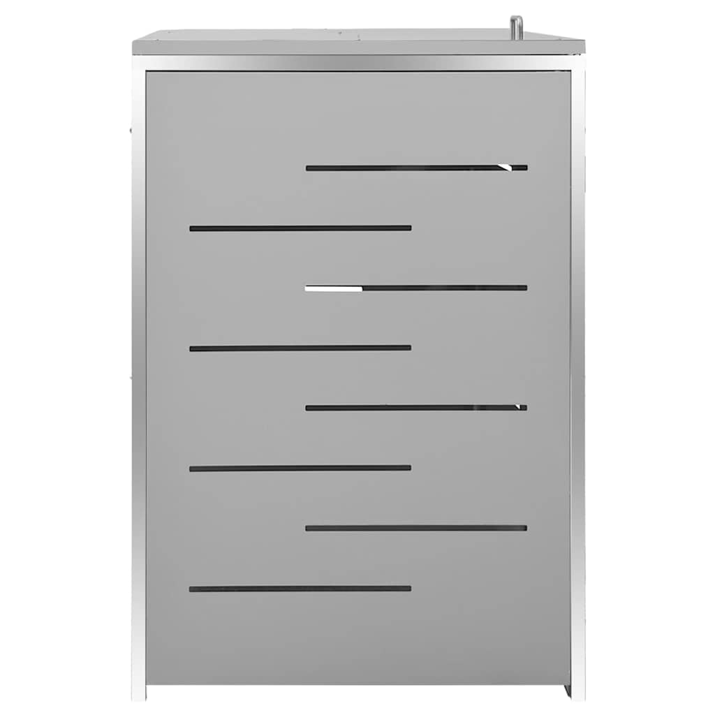 Mülltonnenbox für 4 Tonnen 276,5x77,5x115 cm Edelstahl