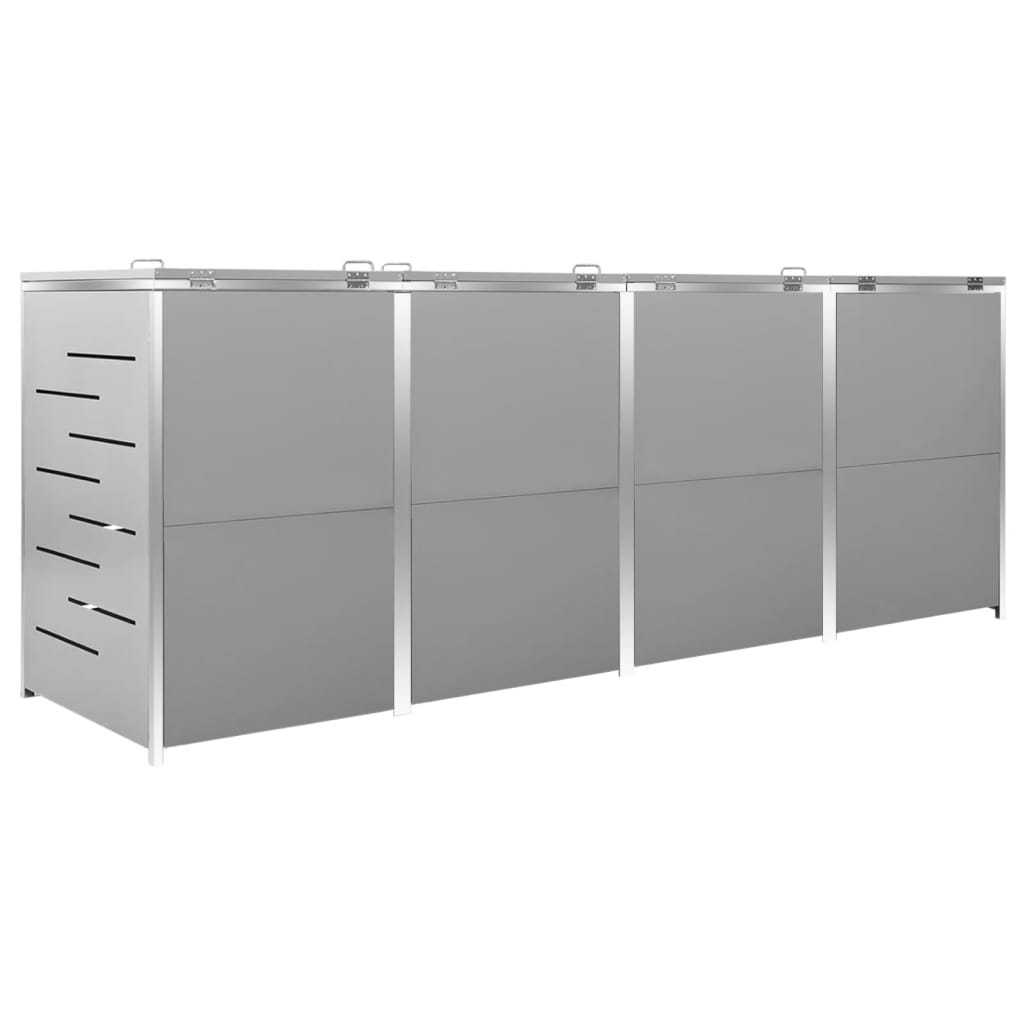 Mülltonnenbox für 4 Tonnen 276,5x77,5x115 cm Edelstahl