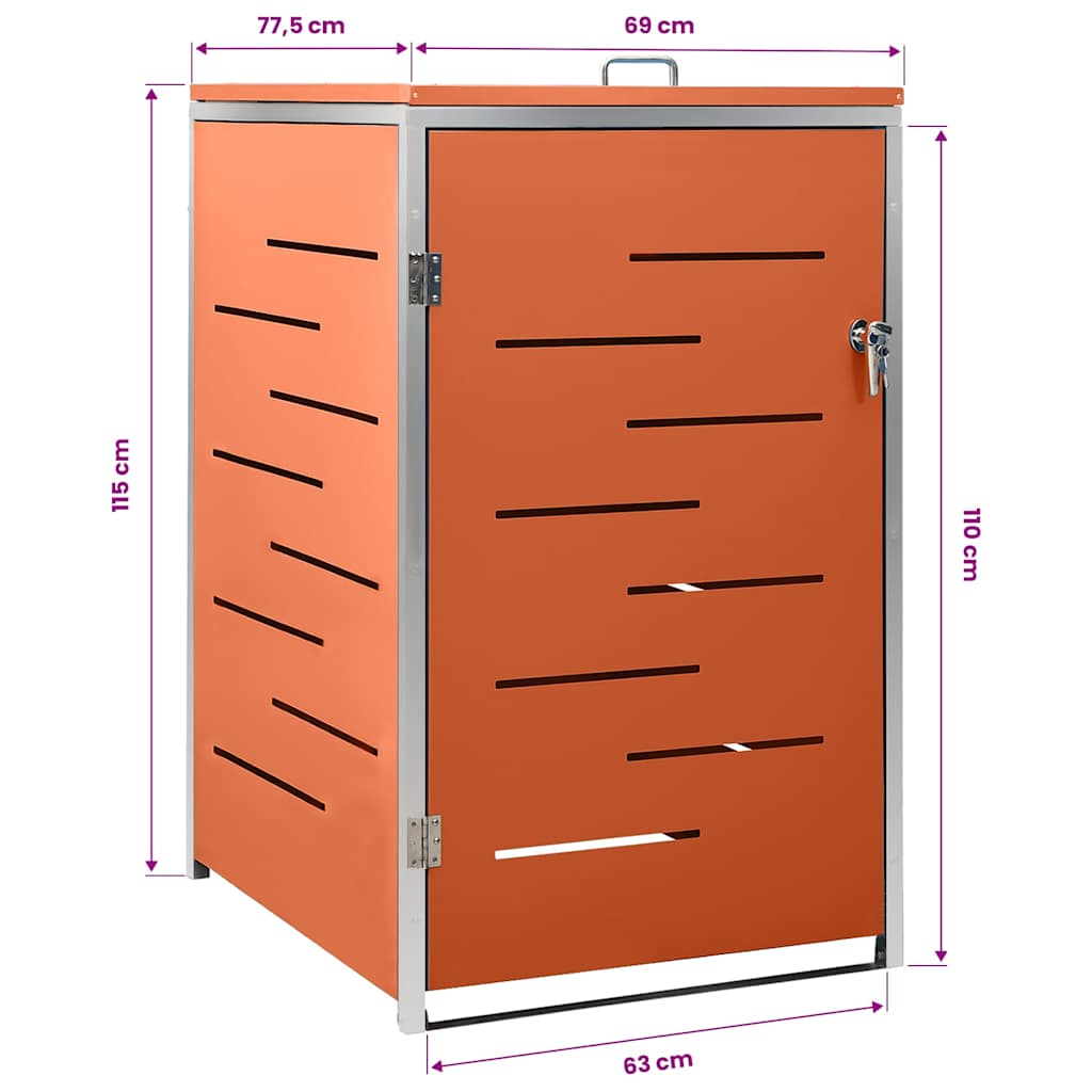 Mülltonnenbox für 1 Tonne 69x77,5x115 cm Edelstahl