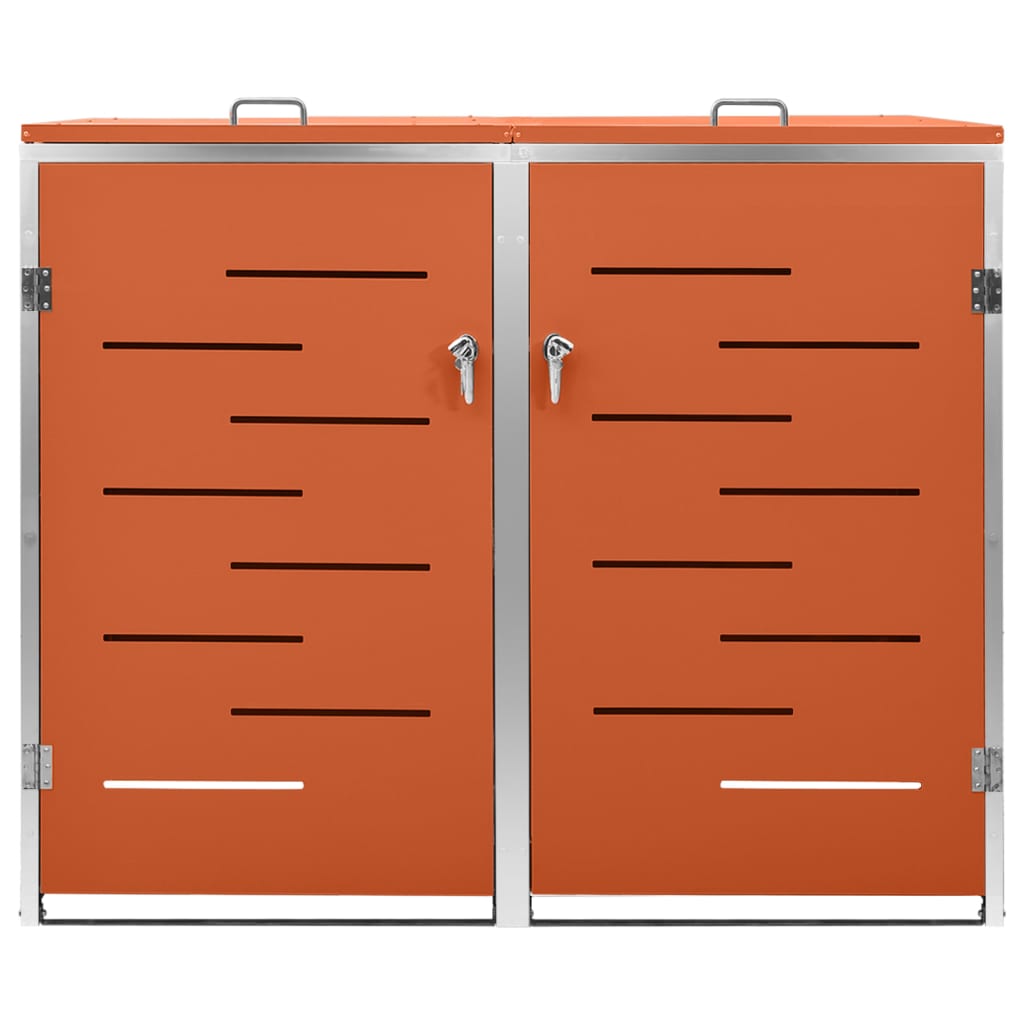 Mülltonnenbox für 2 Tonnen 138x77,5x115 cm Edelstahl