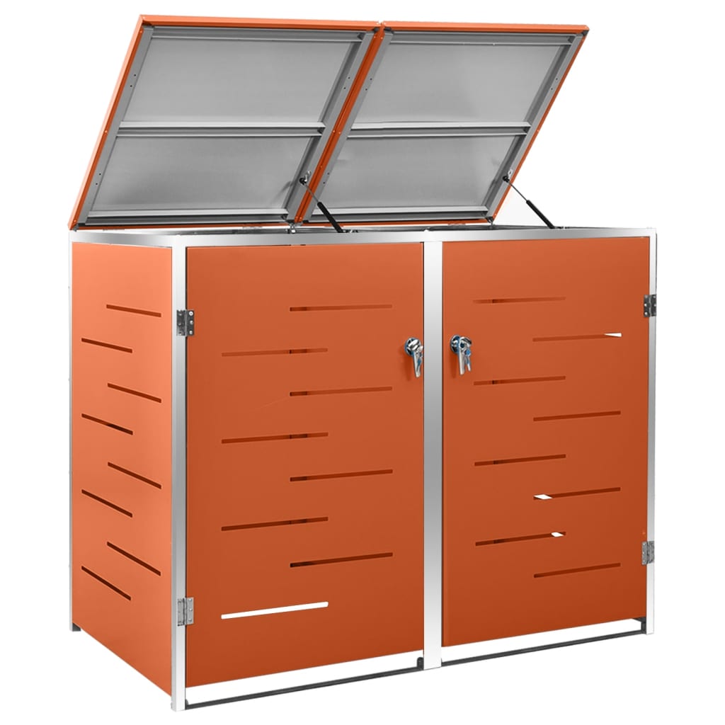 Mülltonnenbox für 2 Tonnen 138x77,5x115 cm Edelstahl