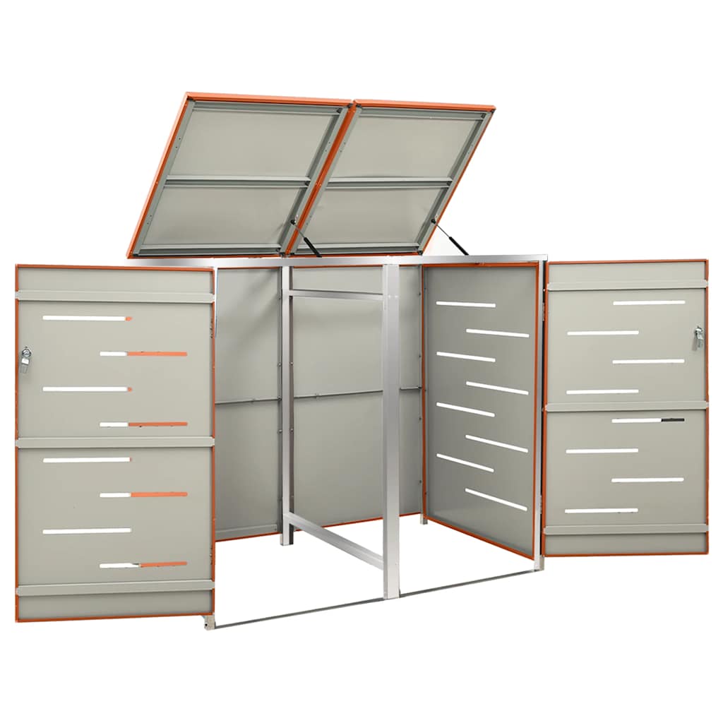 Mülltonnenbox für 2 Tonnen 138x77,5x115 cm Edelstahl