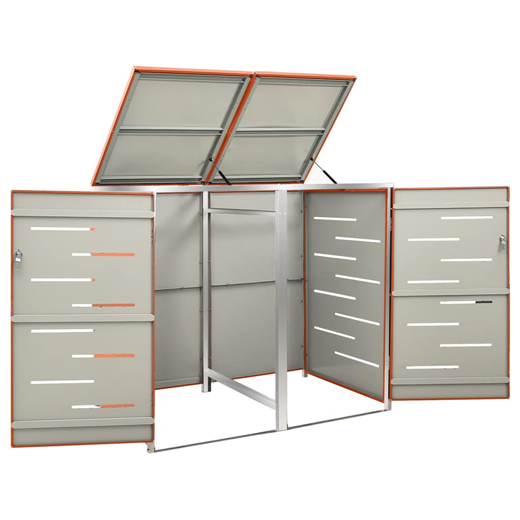Mülltonnenbox für 2 Tonnen 138x77,5x115 cm Edelstahl