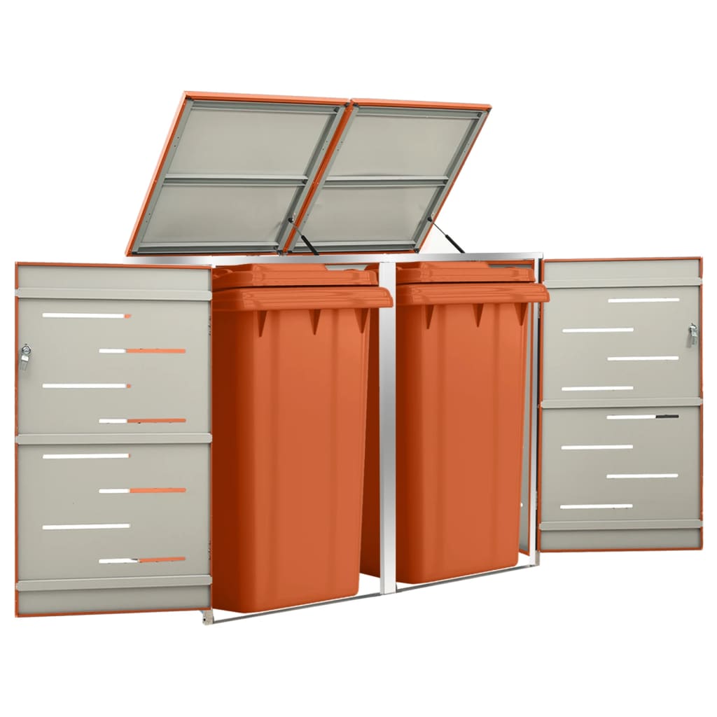Mülltonnenbox für 2 Tonnen 138x77,5x115 cm Edelstahl
