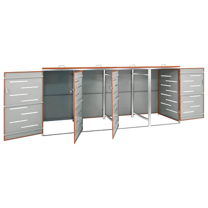 Mülltonnenbox für 4 Tonnen 276,5x77,5x115 cm Edelstahl