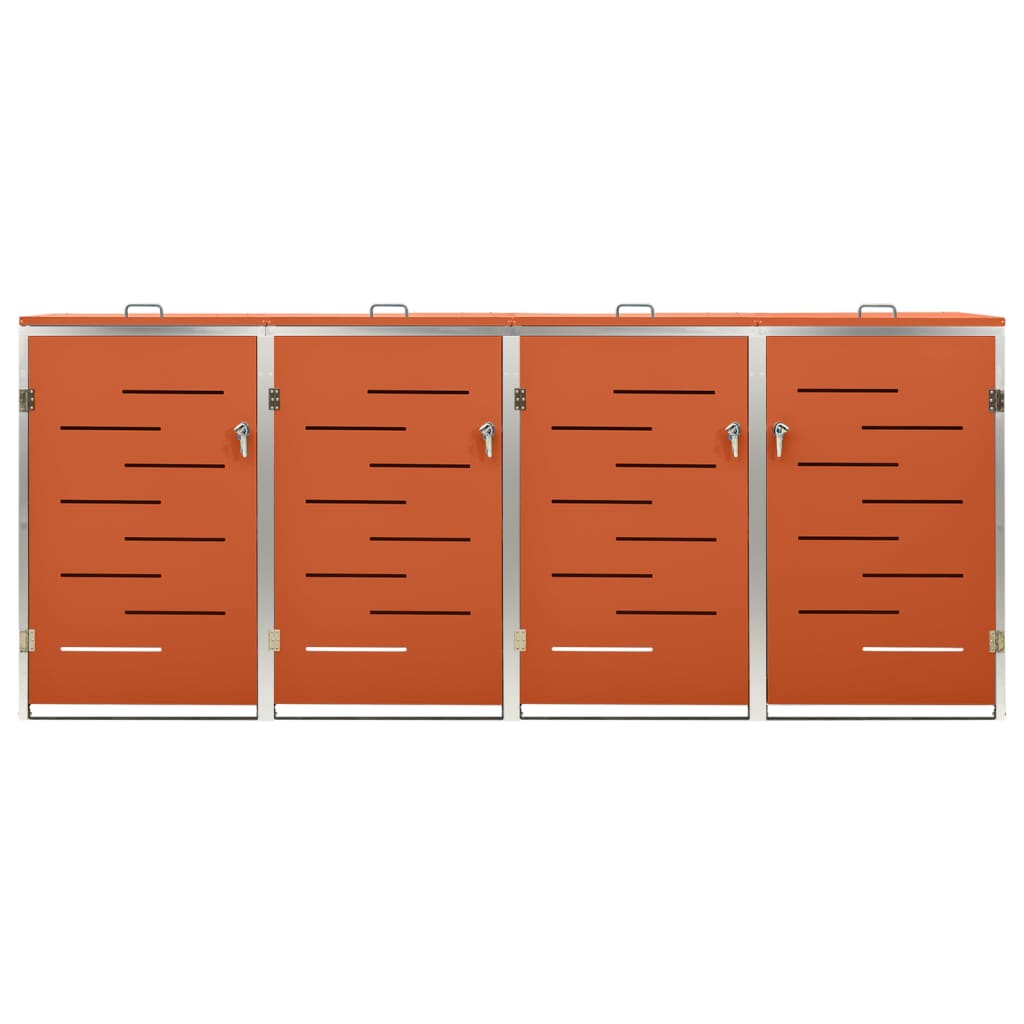 Mülltonnenbox für 4 Tonnen 276,5x77,5x115 cm Edelstahl